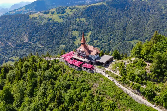 Professional aerial view of a commercial property and its surroundings